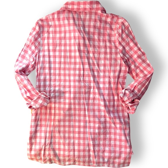 Pink Gingham Shirt Small Medium Simply Noelle Collared Button Down - Picture 3 of 7